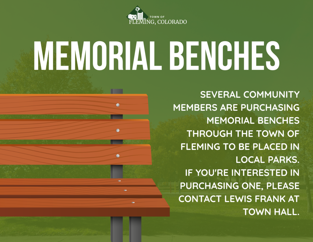 Fleming colorado 2025 memorial benches