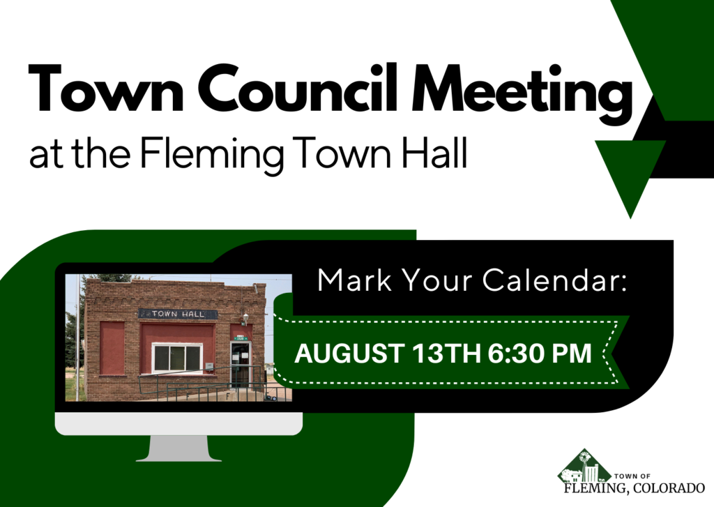 Fleming Colorado Town Council Meeting August 2025