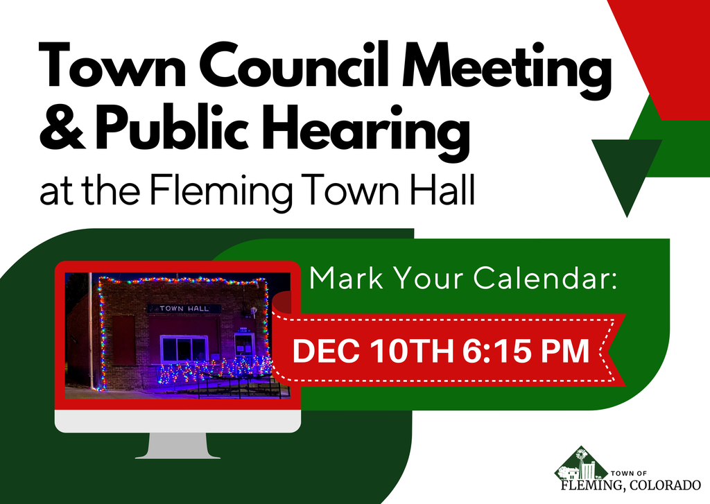 Fleming Colorado Town Council Meeting Public Hearing December 2025