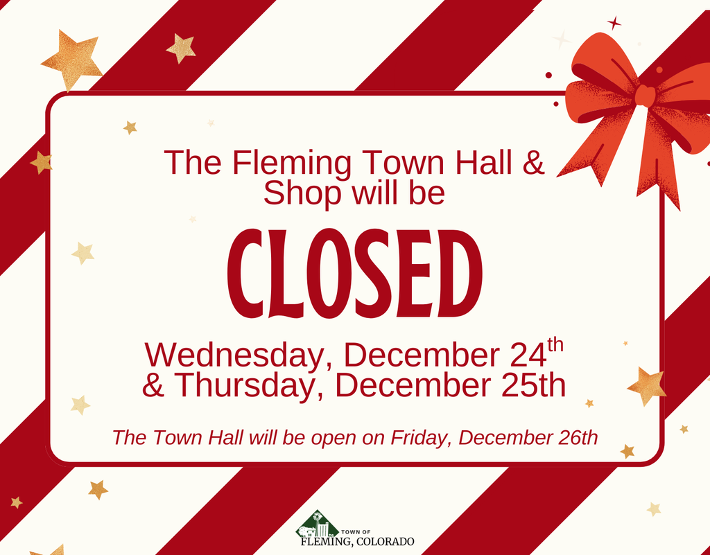 Fleming Colorado Christmas Town Hall Closures Holiday