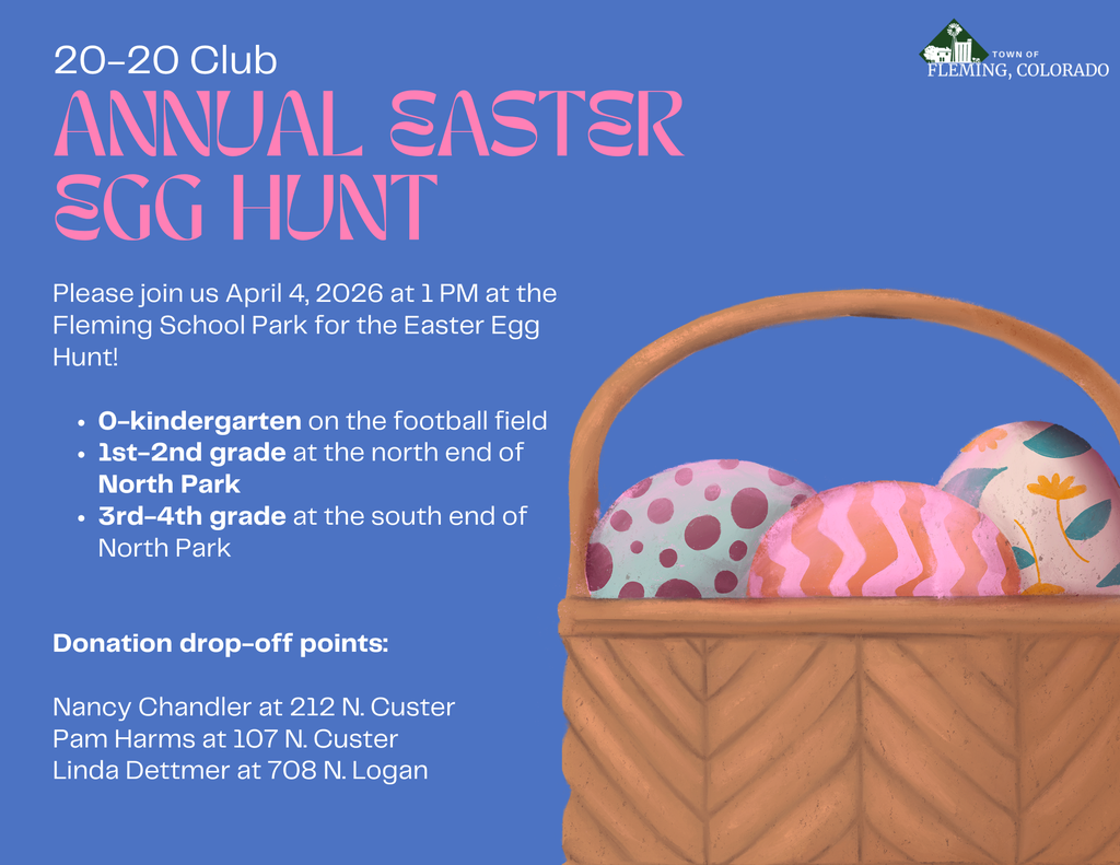 Fleming Colorado 20-20 Club Annual Easter Egg Hunt 2026