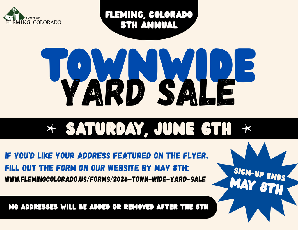 Fleming Colorado Townwide Yard Sale 2026