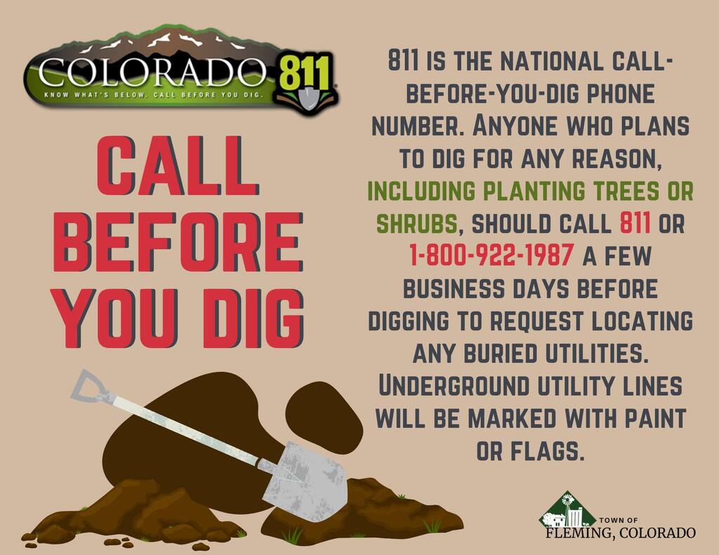 Colorado 811 Call before you dig Fleming Colorado