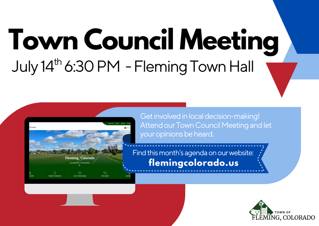 Fleming Colorado Town Council Meeting July 2026