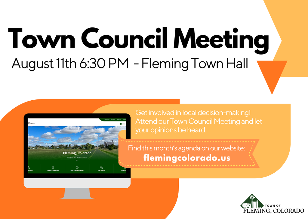 Fleming Colorado Town Council Meeting August 2026