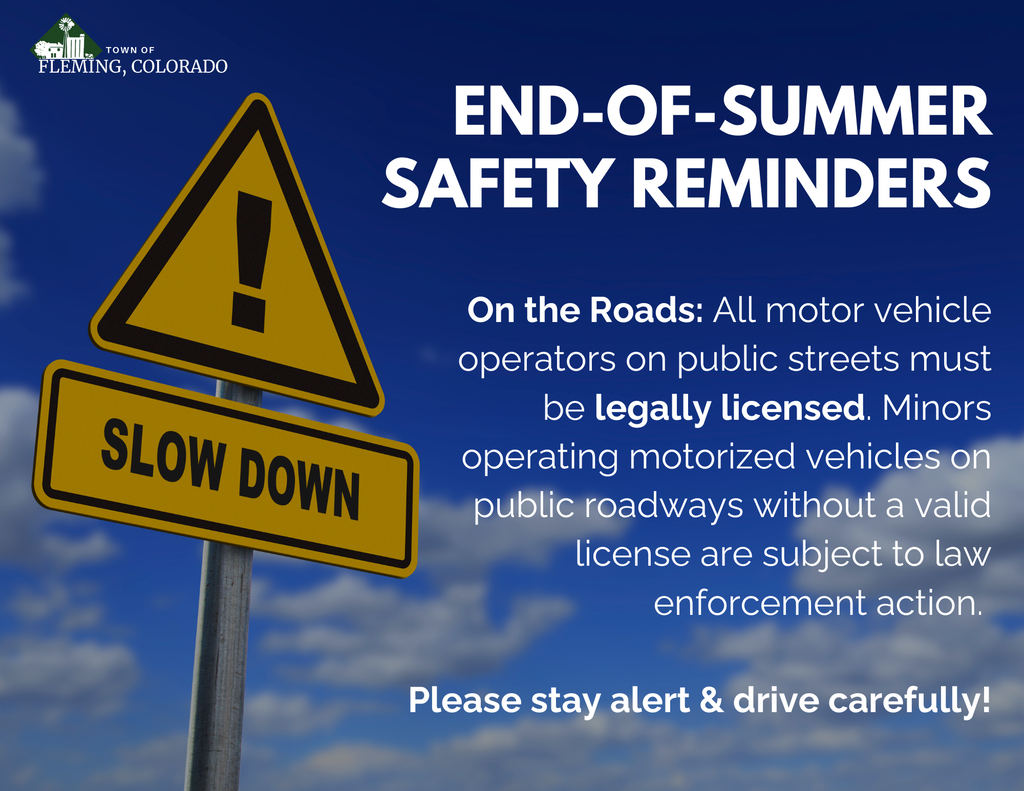 Fleming Colorado summer safety reminders