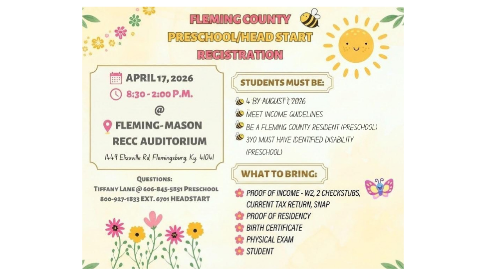Fleming County Preschool/Head Start Registration 2026