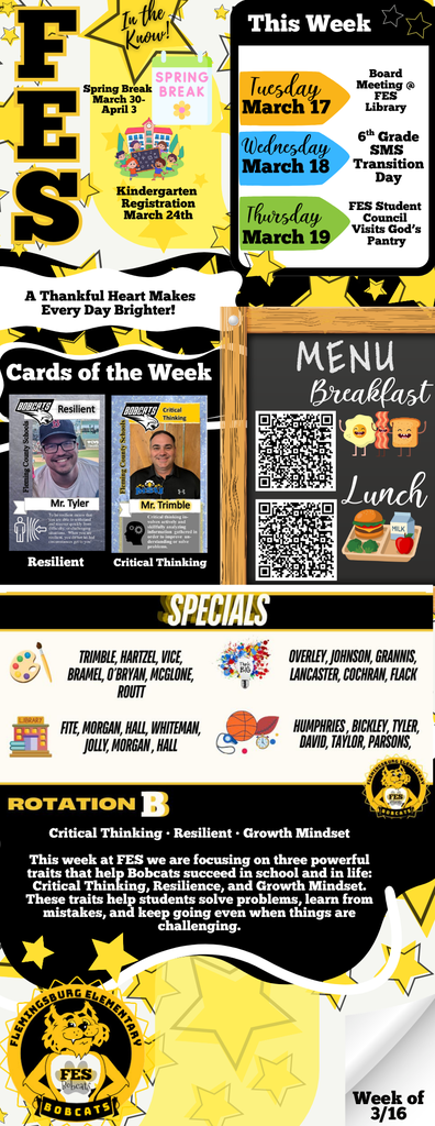 FES In the Know :  3/16-3/20