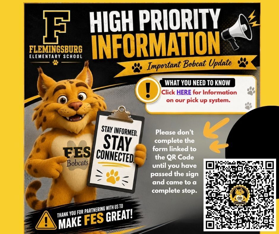 Please Read and Note Pick Up Information