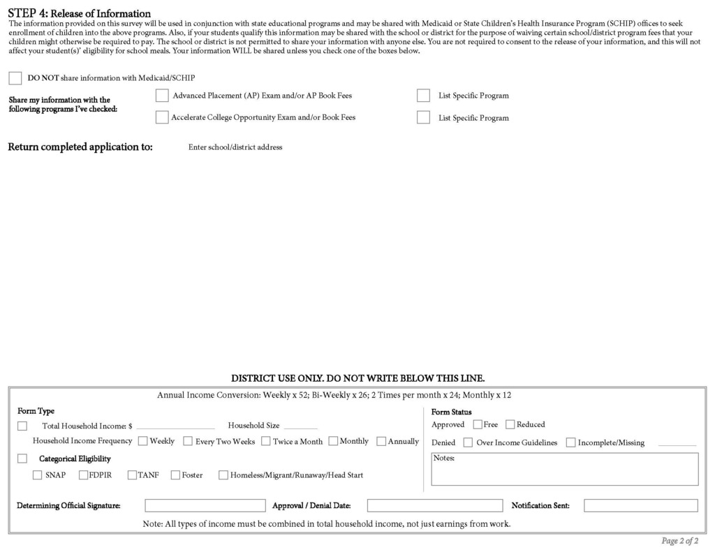 Free and Reduced Application