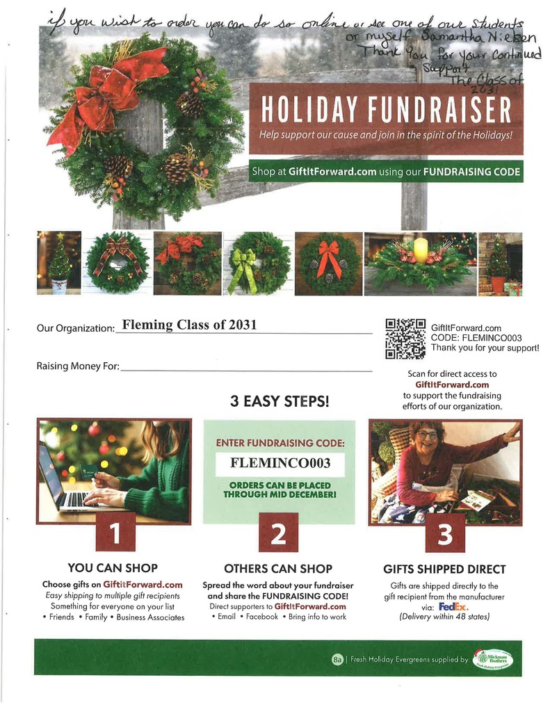 Class of 2031 Holiday Fundraiser