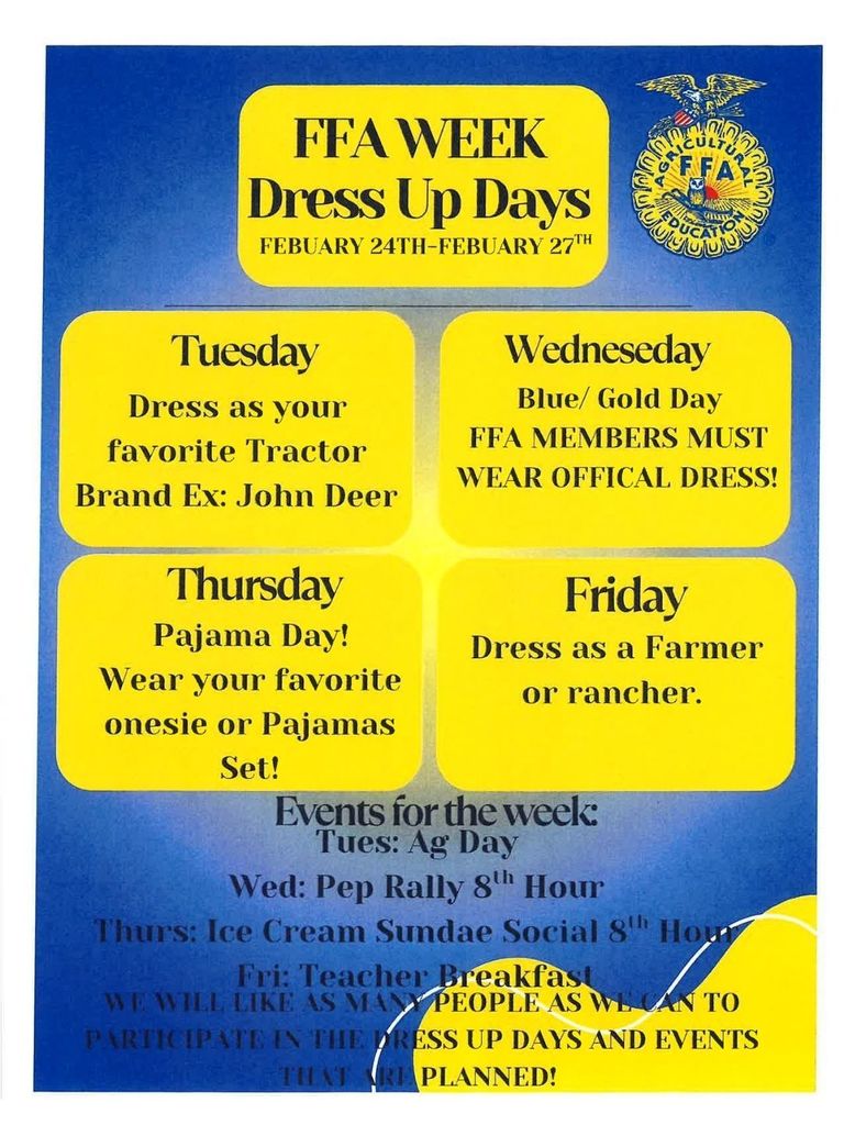 FFA dress up days