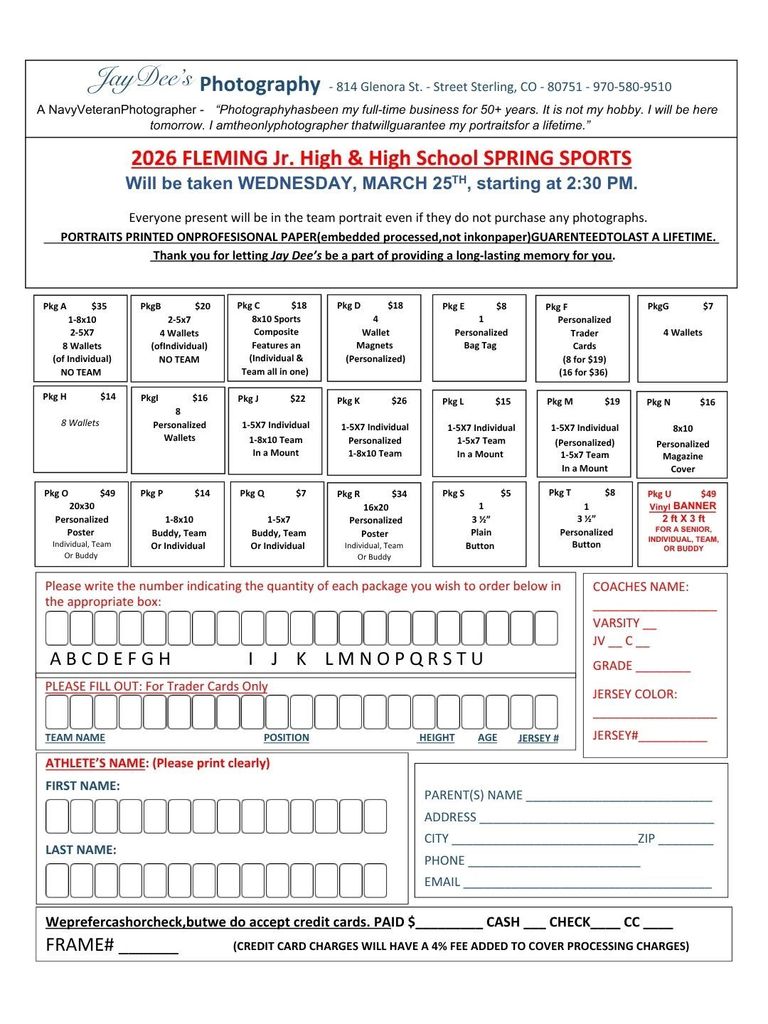 Spring sports picture form