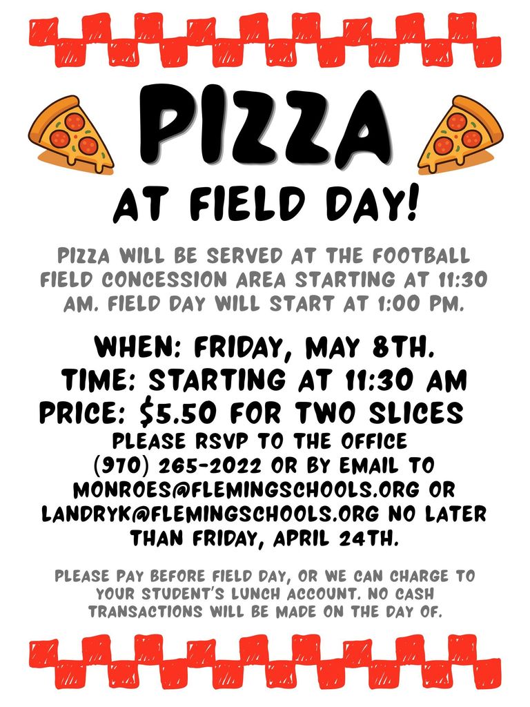 Pizza on field day