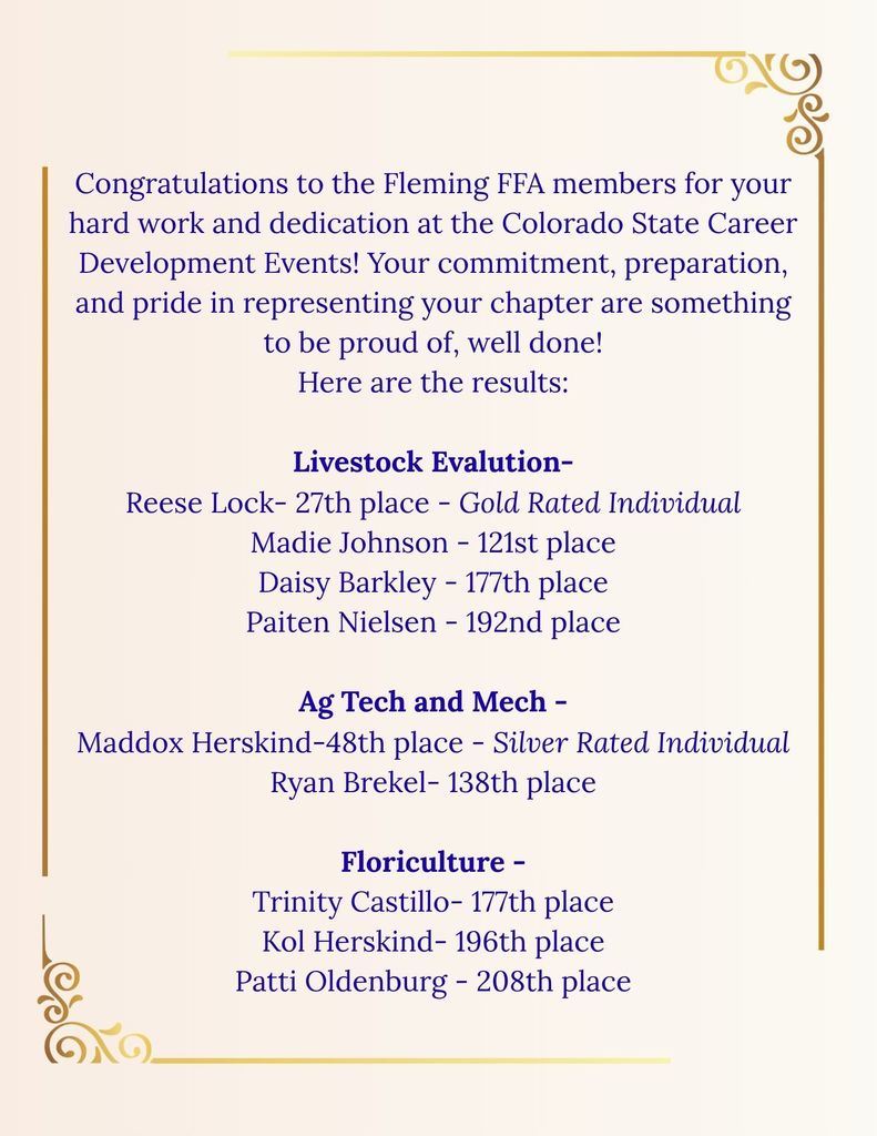 FFA Colorado State Career Development 