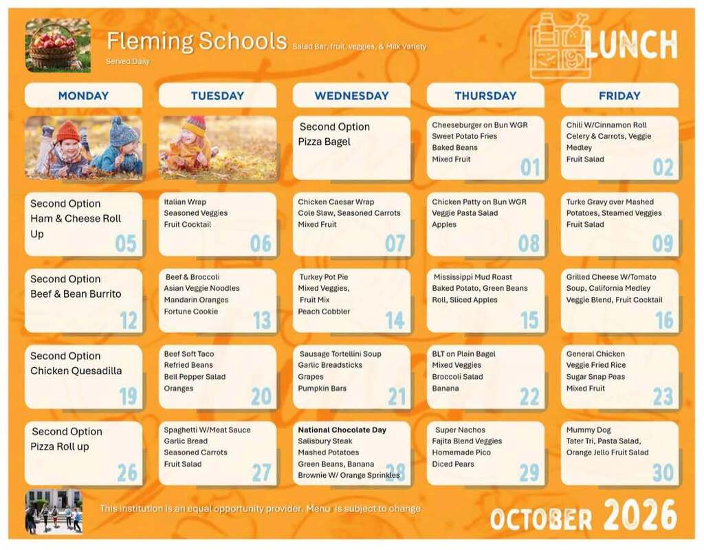 October menu