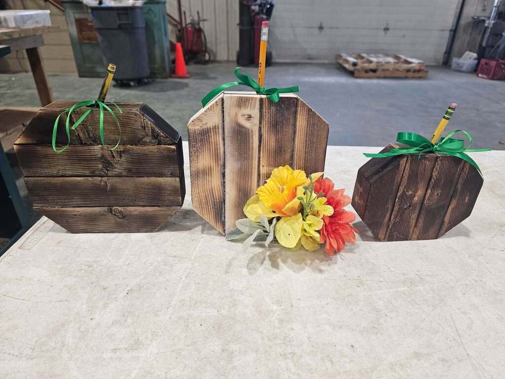 wooden pumpkins