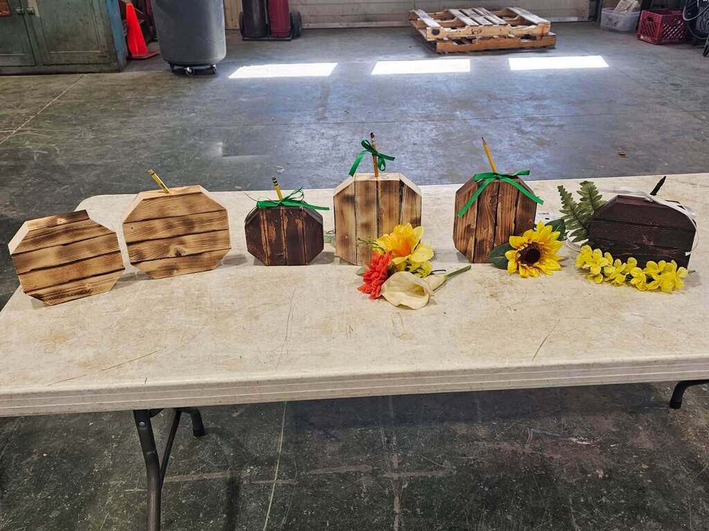 wooden pumpkins