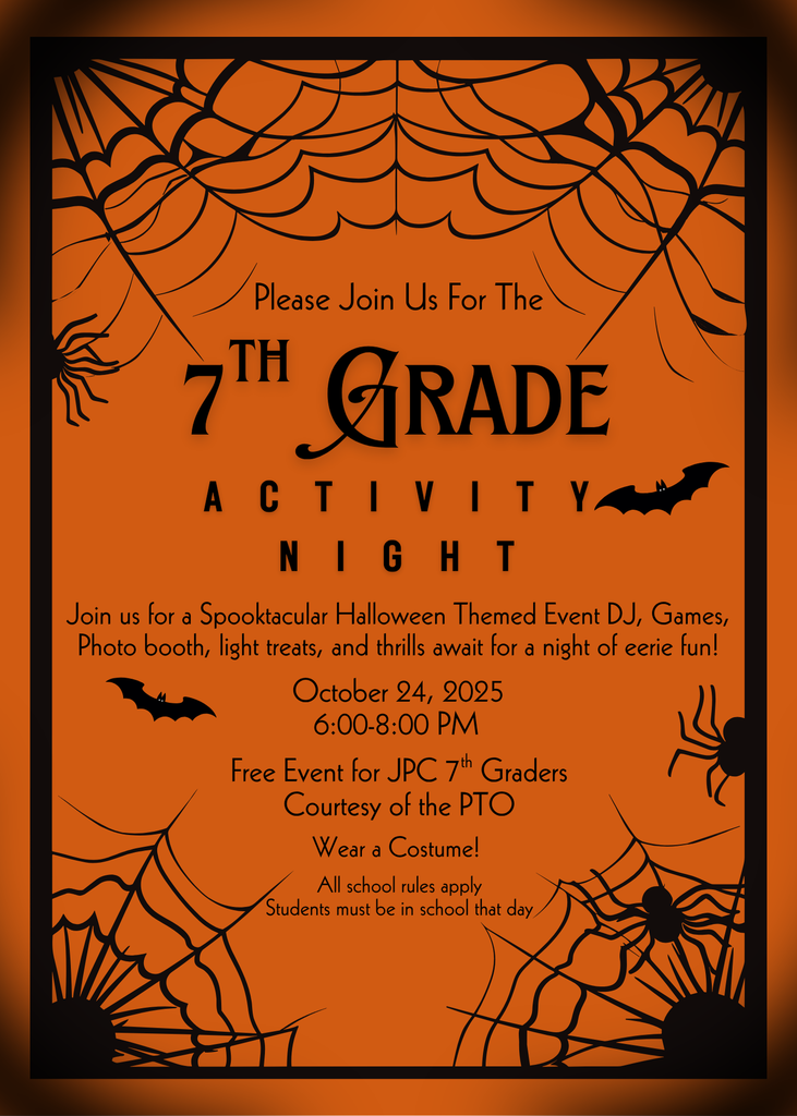 7th Grade Activity Night 10/24/25 6-8 pm!