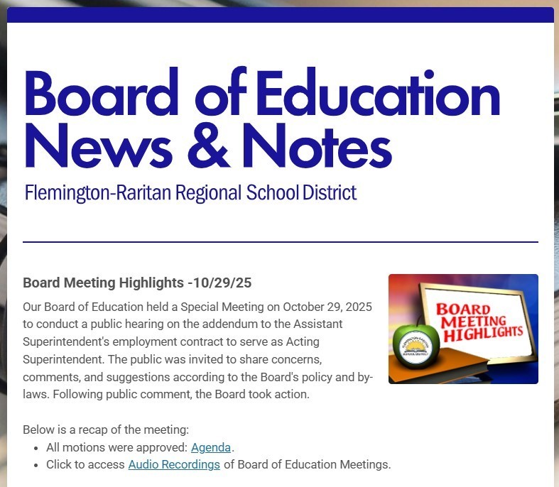 Board News & Notes, October 29 2025