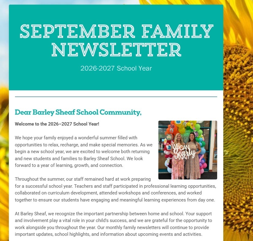 September Family Newsletter