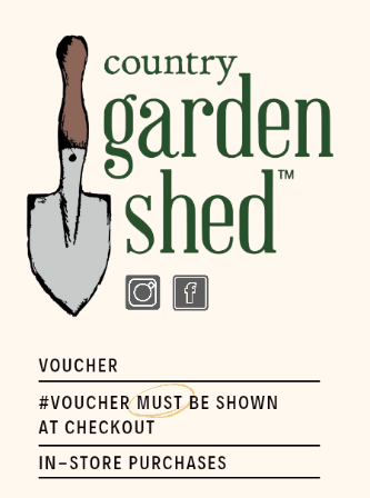 PTO Fundraiser Voucher for Country Garden Shed