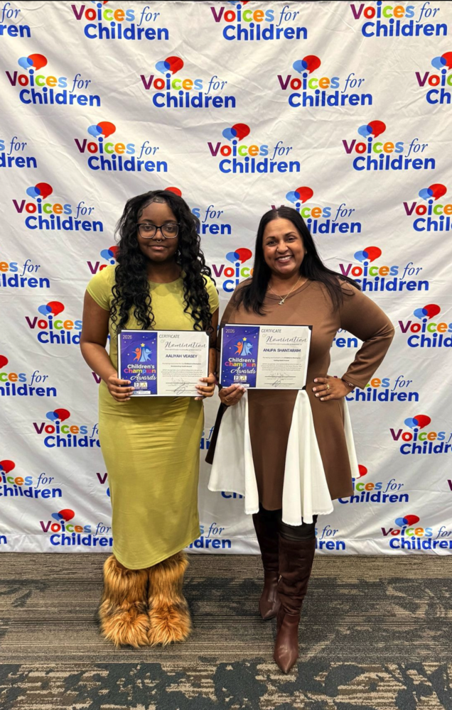 Ms. Shantaram and Aaliyah Veasley (student)