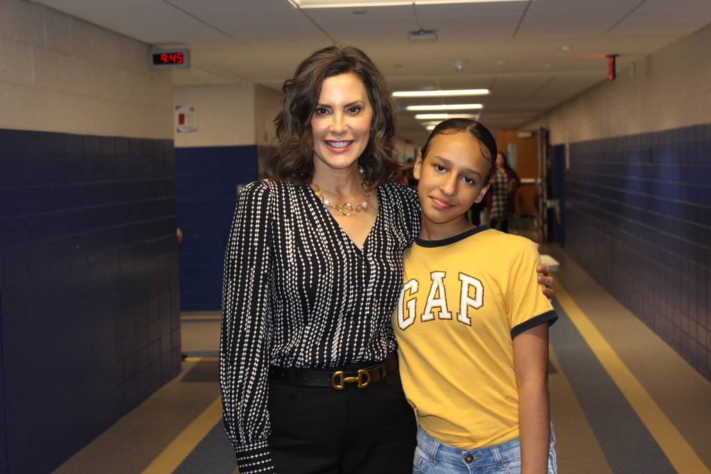Governor Whitmer and Aubryn Smith - Potter Elementary School