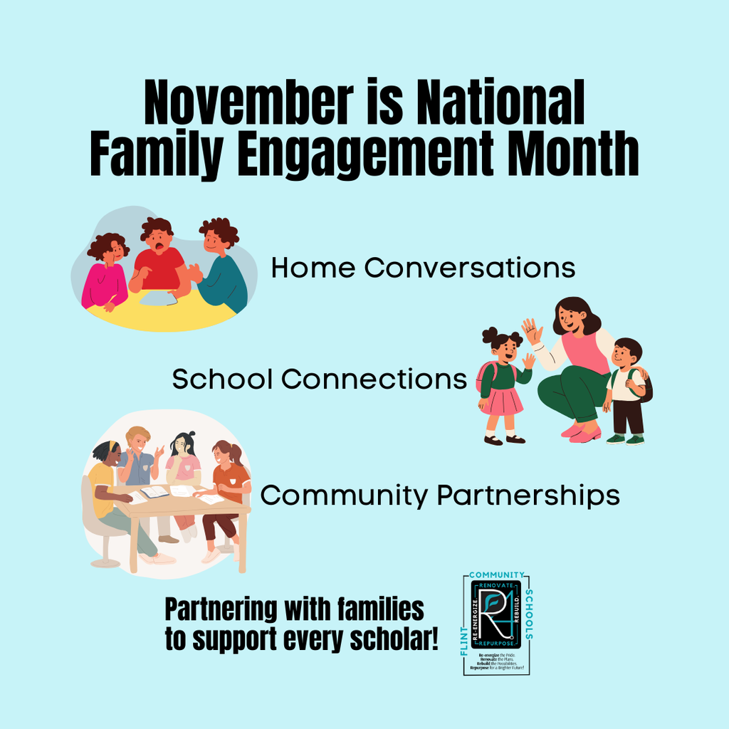 November is National Family Engagement Month Home Conversations School Connections Community Partnerships Partnering with families to support every scholar