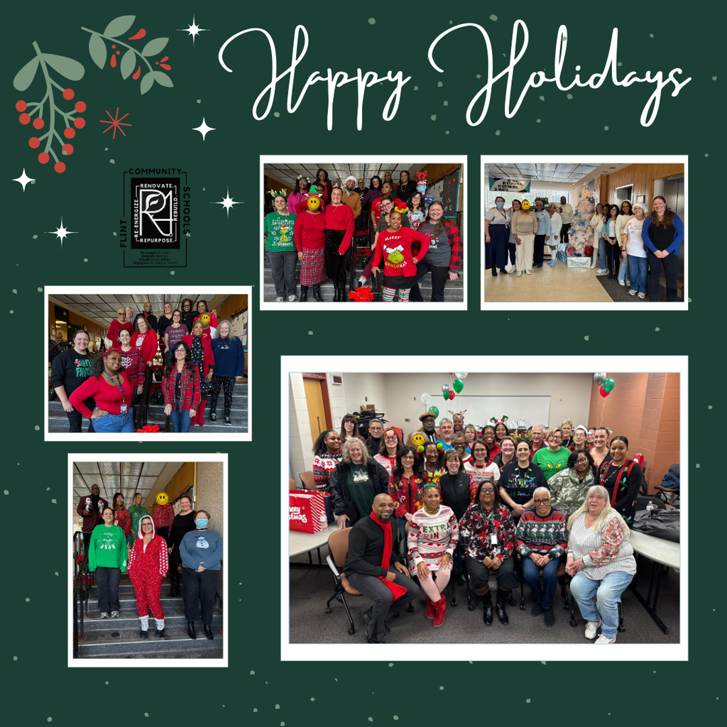 Ahead of the holidays, the Flint Community Schools Administration Building came together for a Spirit Week to spread cheer throughout the building and celebrate one another. It was a fun and meaningful way to show our holiday spirit and appreciation for the amazing team that supports our scholars and families every day.
