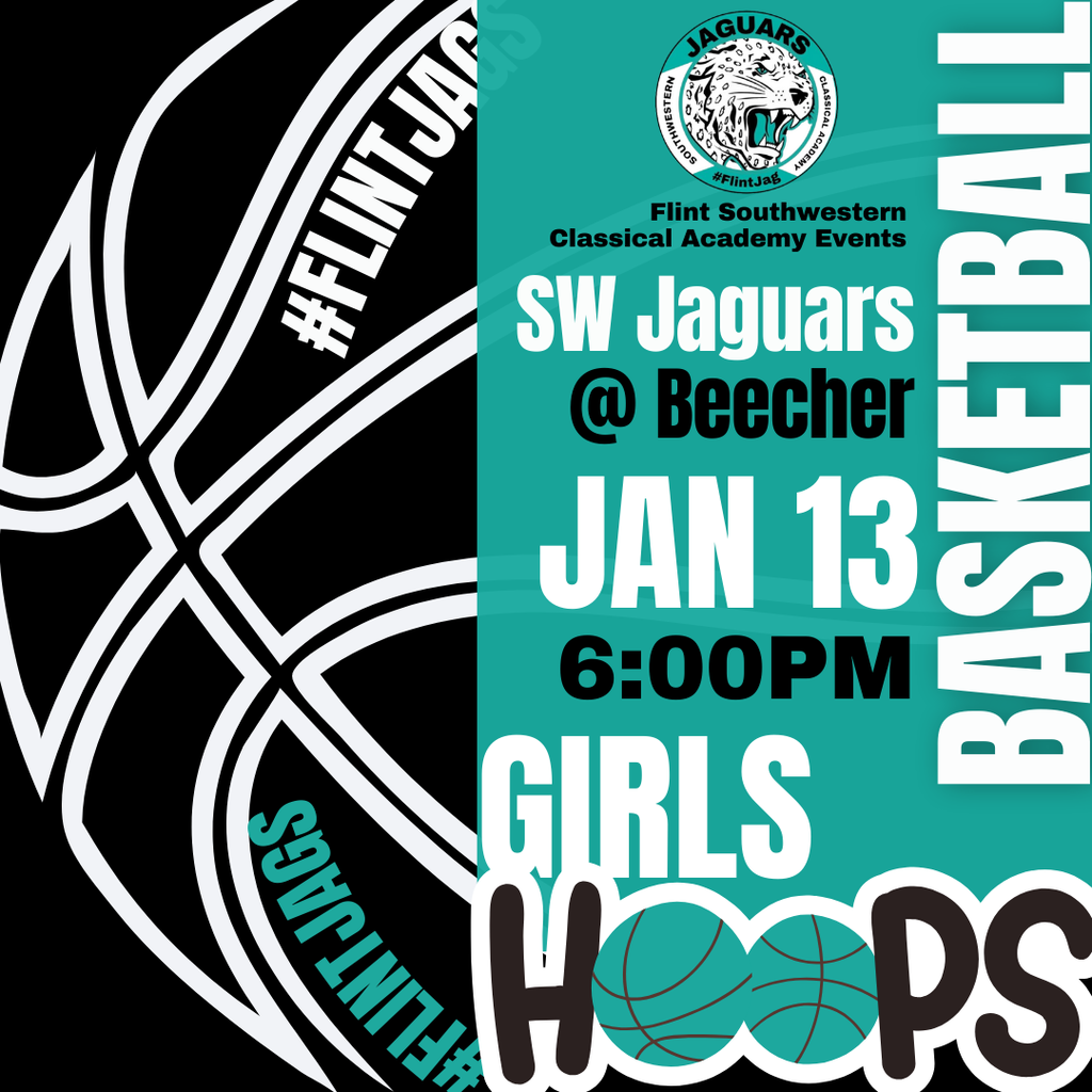🏀 Game Day Tomorrow! 🏀 The Flint Jaguars Girls Varsity and Boys JV/Varsity basketball teams are hitting the road to take on Beecher High School tomorrow night! ⏰ Tip-off: 4:30 PM Boys JV, 6:00 PM Girls Varsity, 7:30 PM Boys Varsity 📍 Location: Beecher High School Come out and support our scholar-athletes as they compete with pride and determination on the court. Let’s show our Jaguar spirit!  #FlintJaguars #GameDay #JaguarPride #FlintCommunitySchools