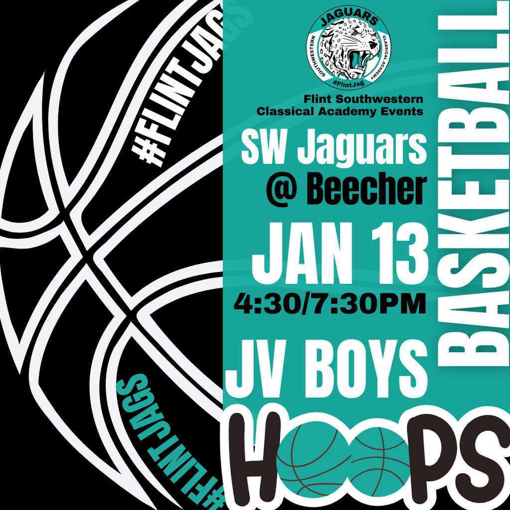 🏀 Game Day Tomorrow! 🏀 The Flint Jaguars Girls Varsity and Boys JV/Varsity basketball teams are hitting the road to take on Beecher High School tomorrow night! ⏰ Tip-off: 4:30 PM Boys JV, 6:00 PM Girls Varsity, 7:30 PM Boys Varsity 📍 Location: Beecher High School Come out and support our scholar-athletes as they compete with pride and determination on the court. Let’s show our Jaguar spirit!  #FlintJaguars #GameDay #JaguarPride #FlintCommunitySchools