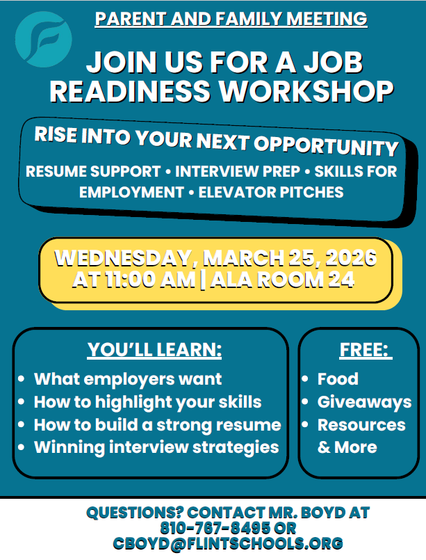 March 25th at 11:00 AM, Parent and Family Workshop