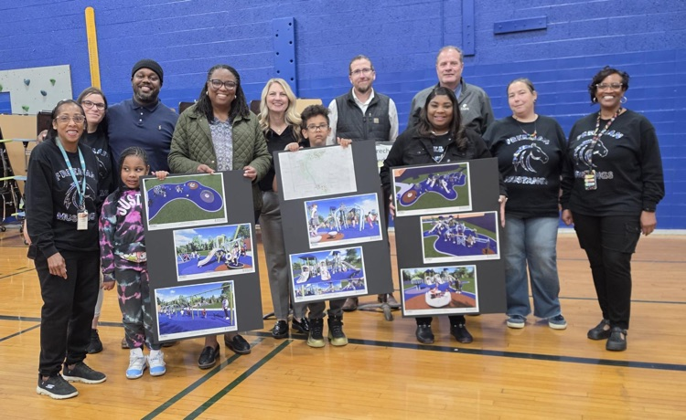 Thursday, Freeman Elementary scholars, staff, and families had the opportunity to preview the final renderings of their new playground — a vibrant space inspired by the ideas, feedback, and imagination of the school community