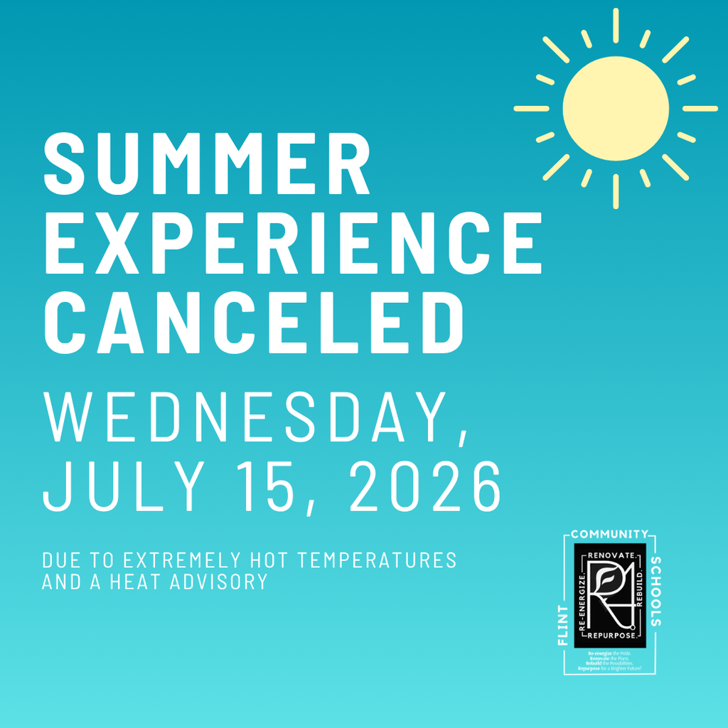 Summer Experience Canceled Wednesday, July 15, 2026 Due to extremely hot temperatures and a heat advisory