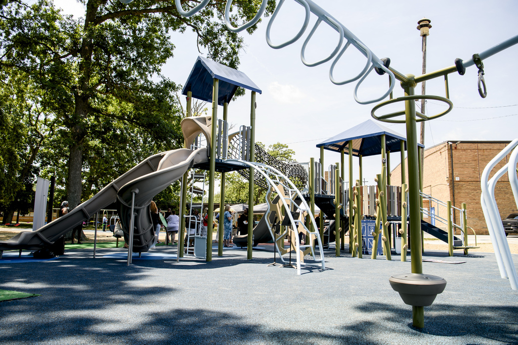 ribbon cutting of Freeman Elementary's brand-new playground