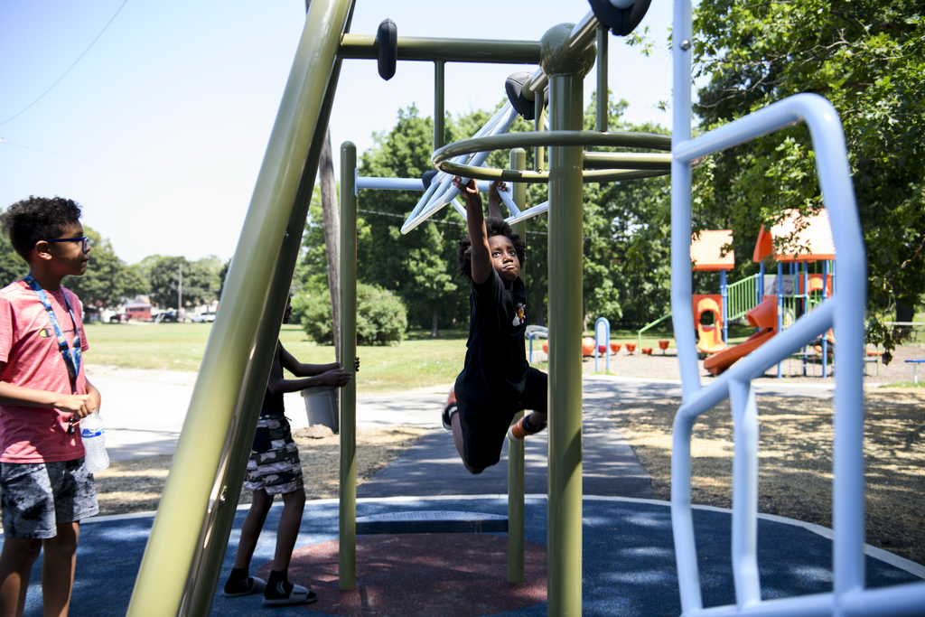 ribbon cutting of Freeman Elementary's brand-new playground