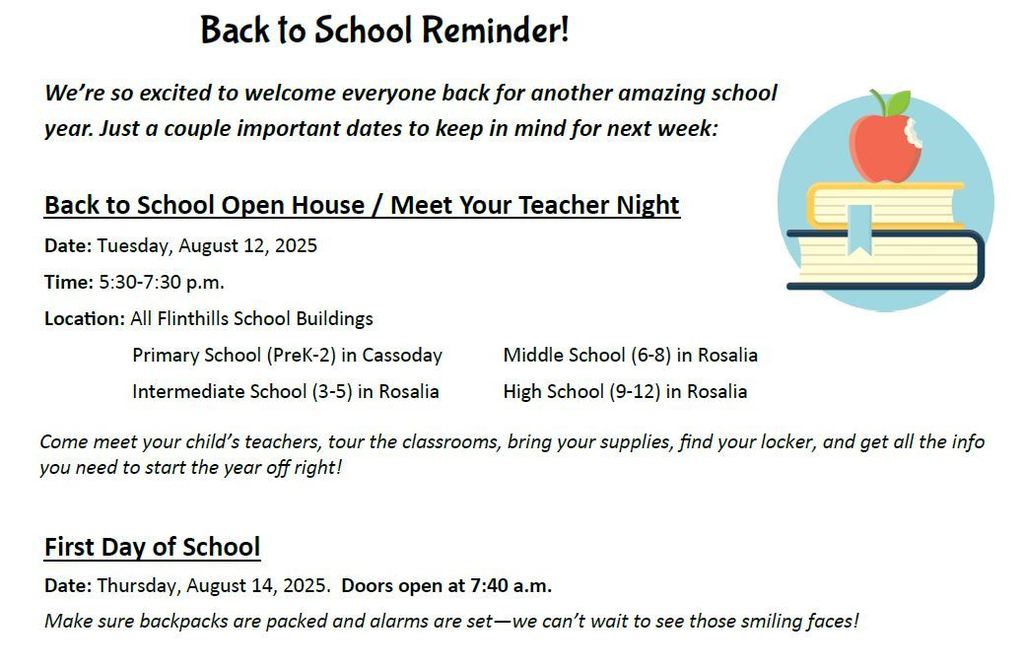 Back to School Reminder