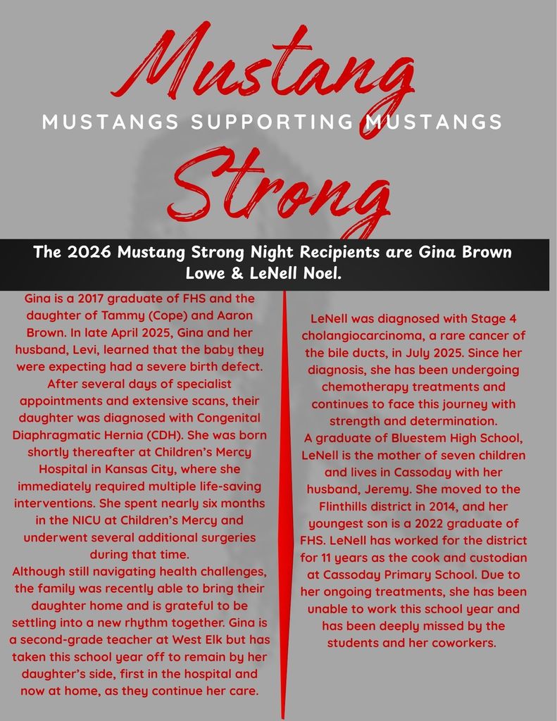 Mustang Strong 2026 Recipients are Gina Brown Lowe and LeNell Noel