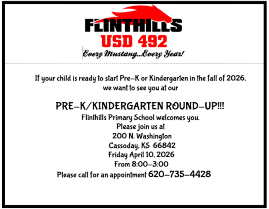 Pre-K/Kindergarten Round-Up Info