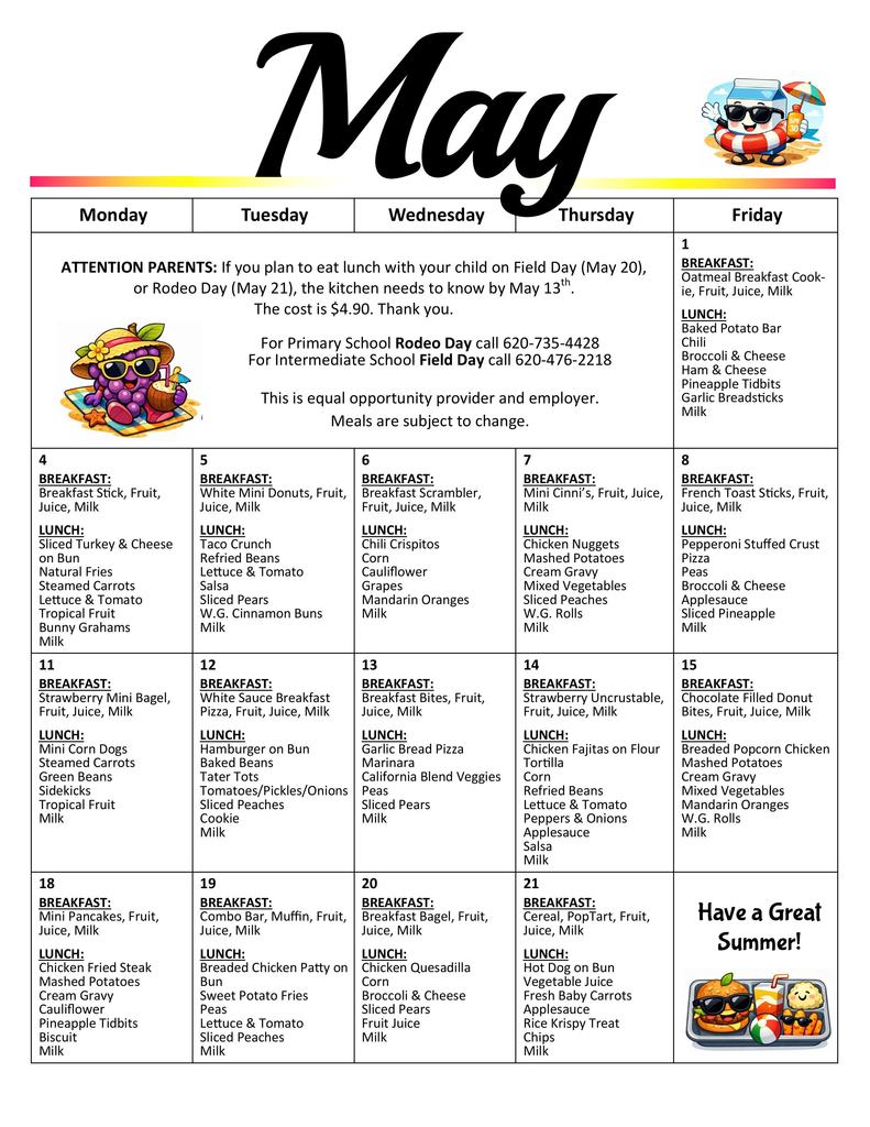 May Menu