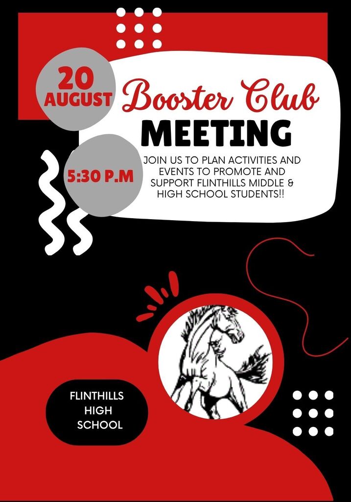 Booster Club Meeting 8/20/26 @ 5:30 p.m.