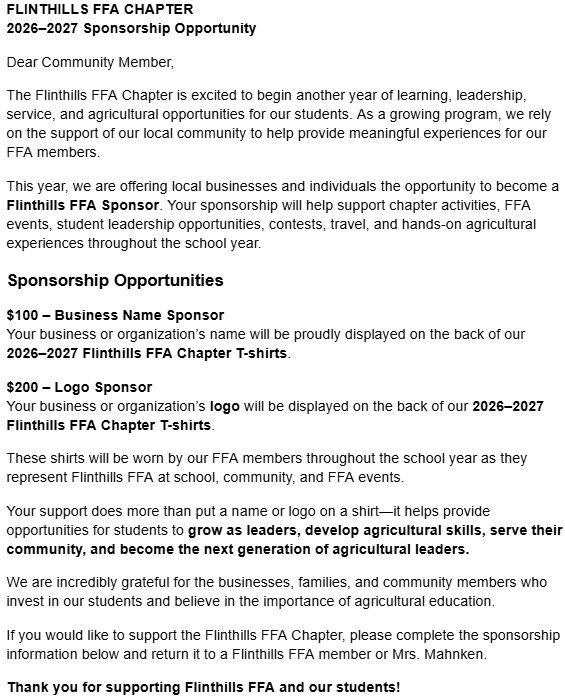 Sponsorship Letter