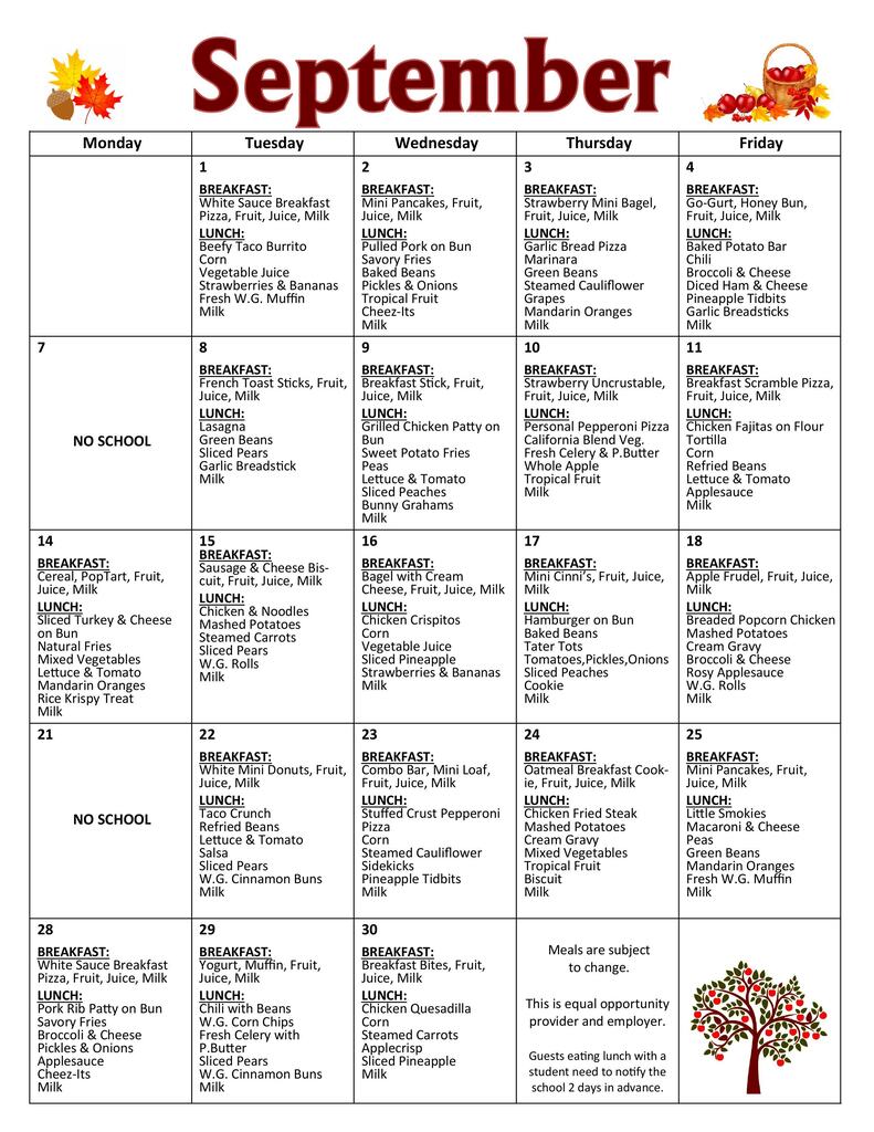September Menu