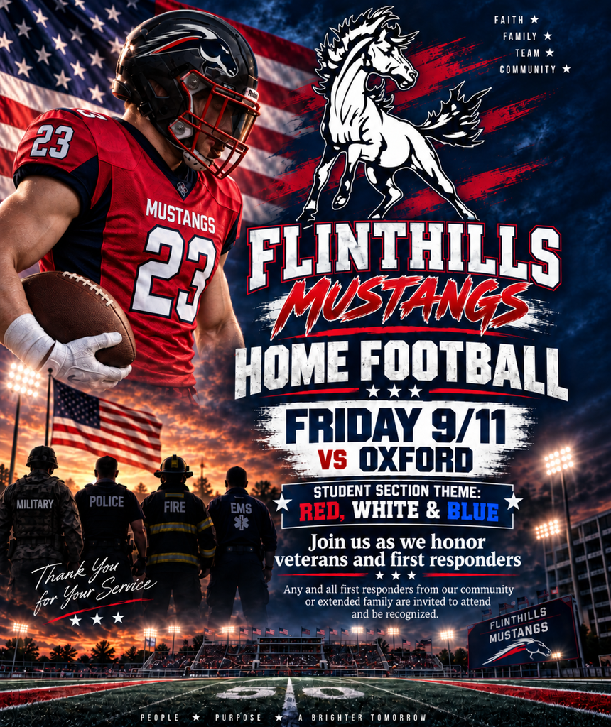 Red, White, and Blue vs. Oxford Game notification flier.