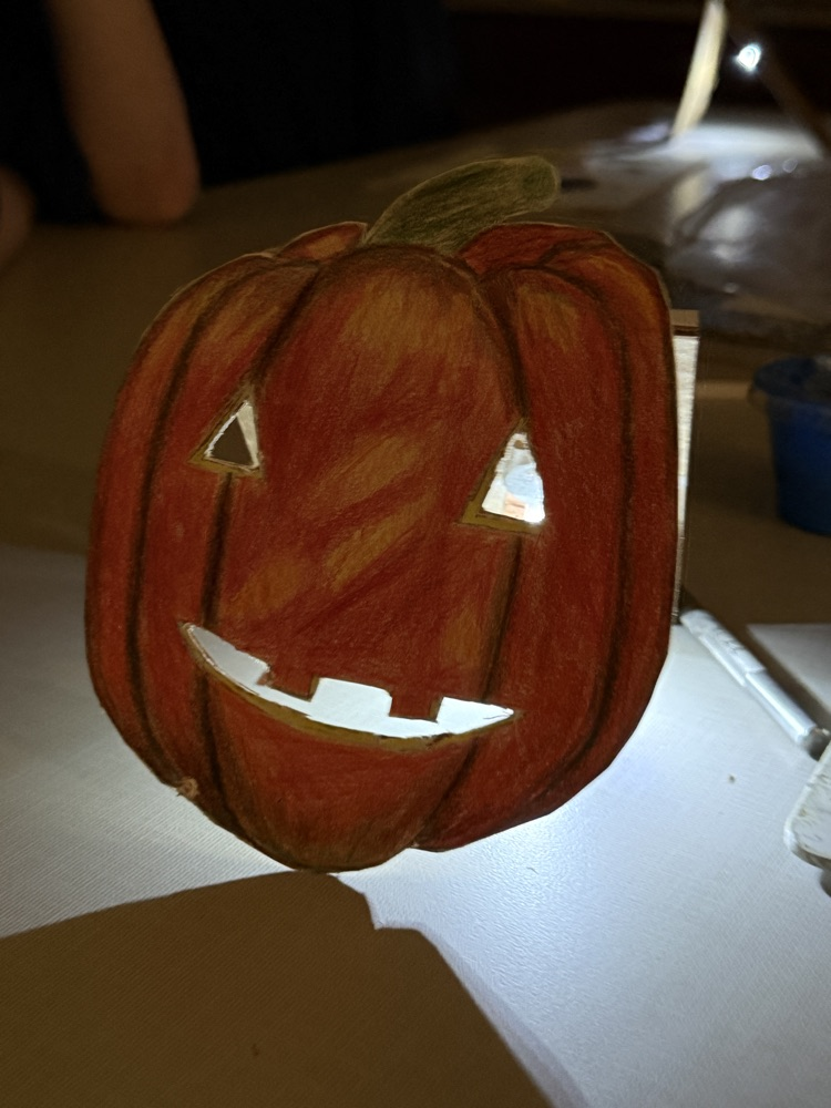 Color Pencil Jack o’Lanterns with basic circuitry