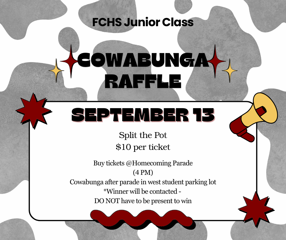 Cowabunga Raffle Saturday 9/13
