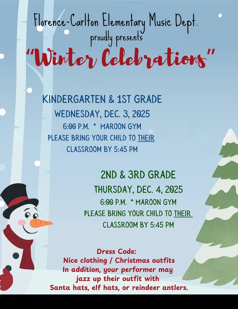 Elementary Holiday Music Program  Information