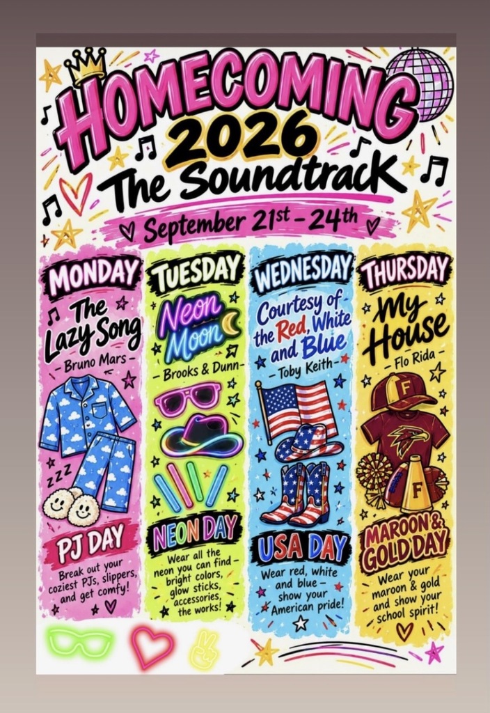 Homecoming Dress Up Days 9/21-9/24