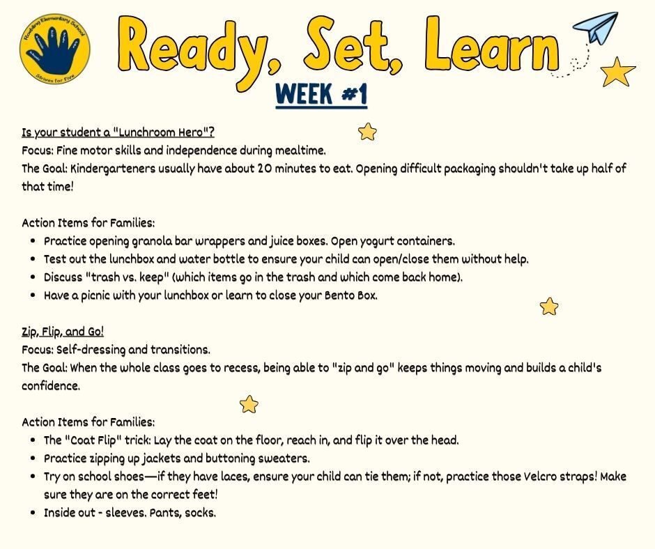 Kindergarten Ready Week 1